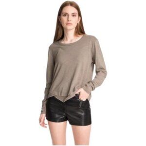 CHRLDR Cheerleader taupe Ava Mock layer long sleeve T-shirt size S